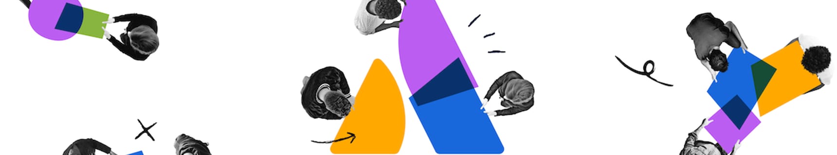 Multiple employees collaborating on work