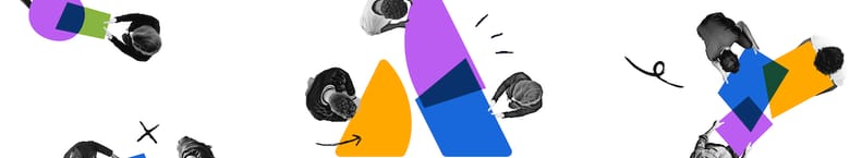 Multiple employees collaborating on work